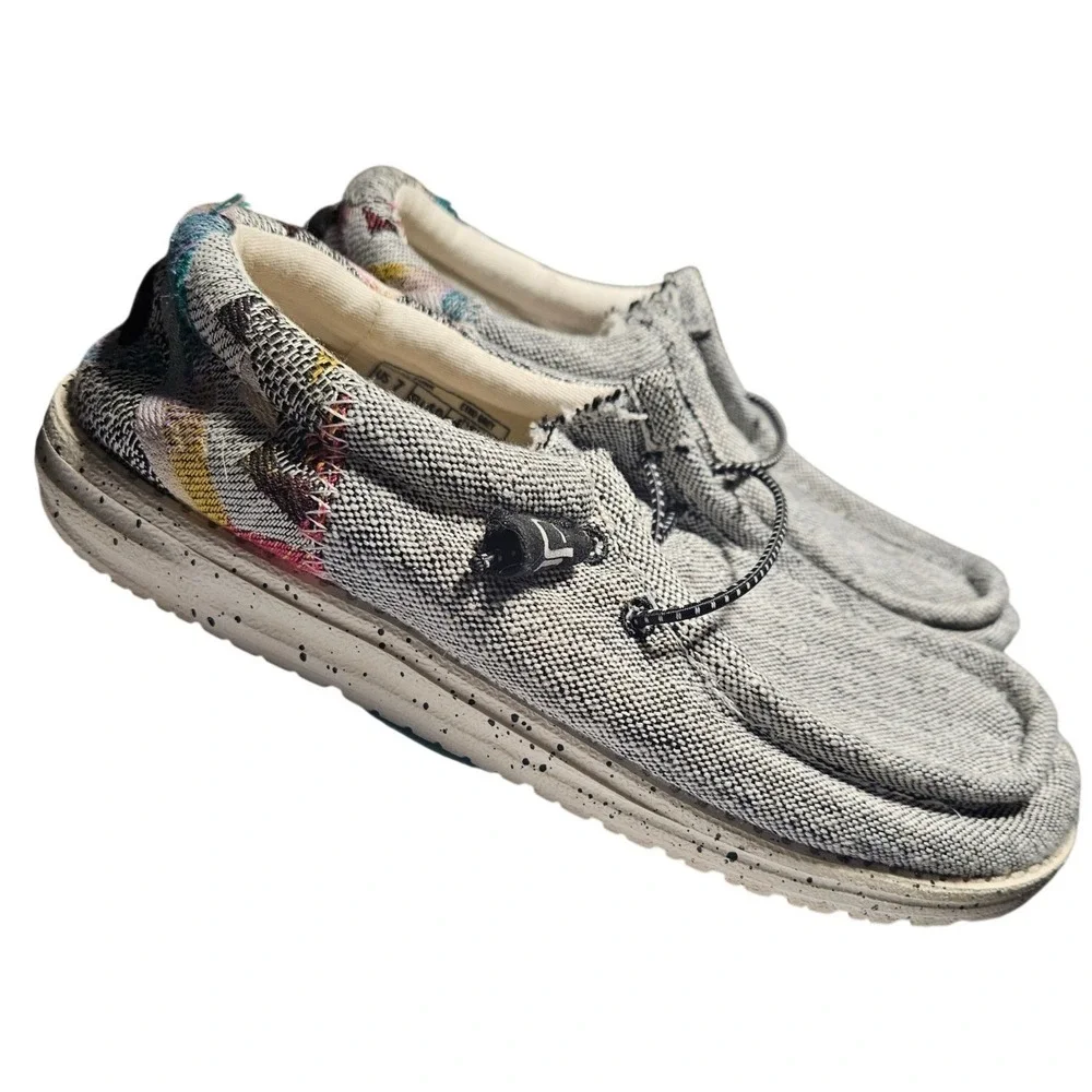 Hey Dude Wally Funk Shoes Men's 7 Gray Slip On Loafer Casual Lightweight